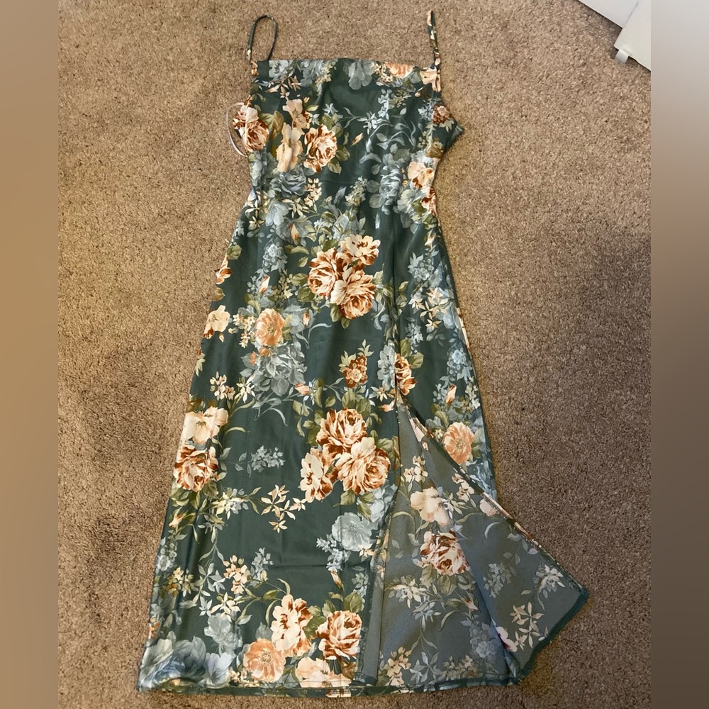 Floral Cowl Neck Midi dress